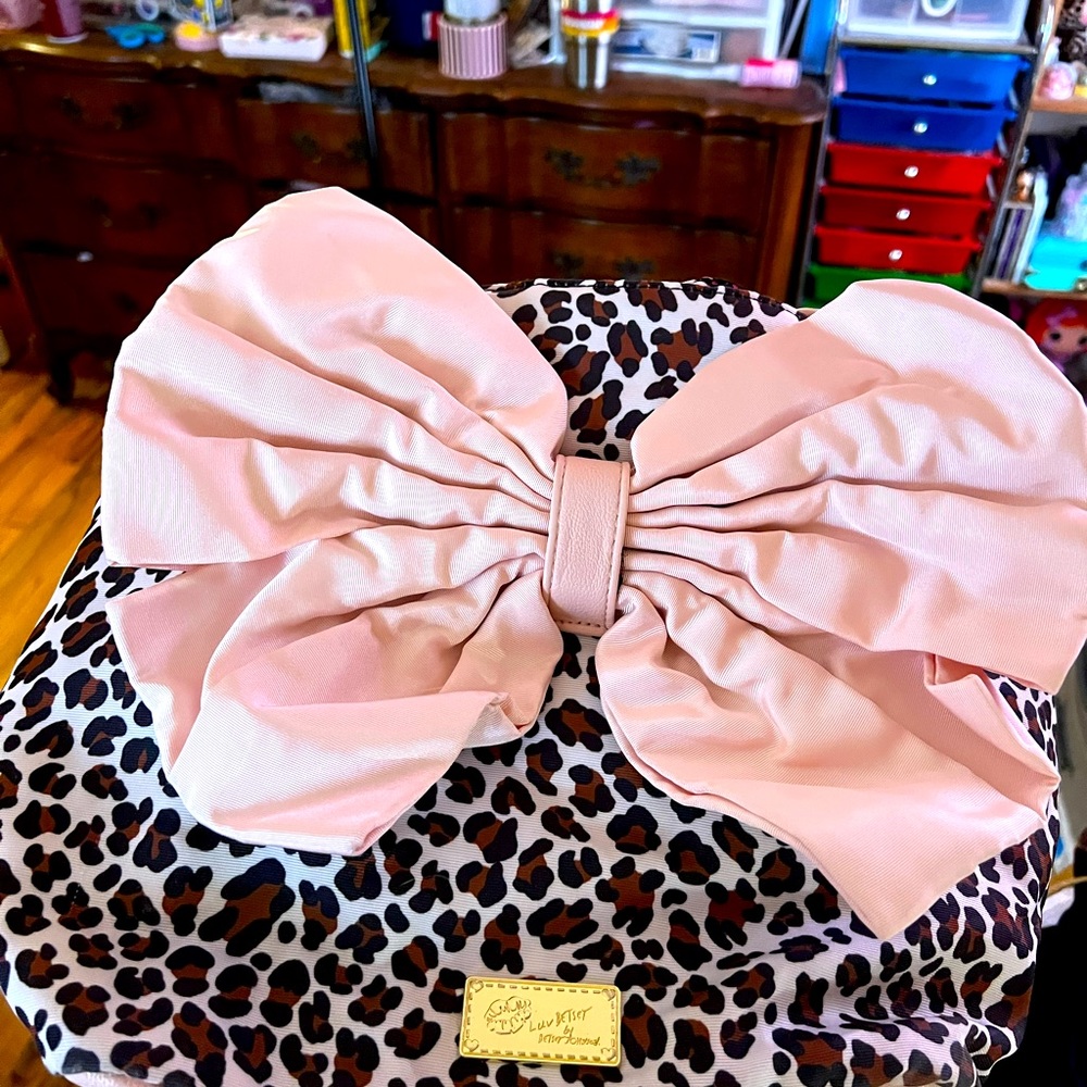 Betsy Johnson Leopard and Pink Tote Bag Used